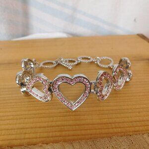 Ladies Montana SilverSmiths Pink Heart Designed Bracelet